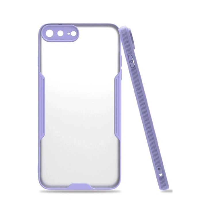 Mey İthalat®  iPhone 7 Plus Kılıf Platin Silikon - Lila