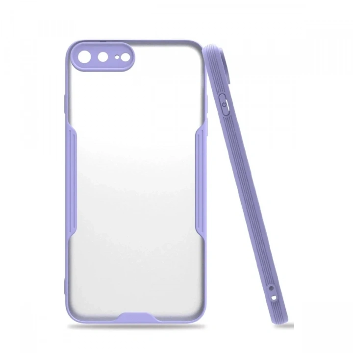Mey İthalat®  iPhone 7 Plus Kılıf Platin Silikon - Lila