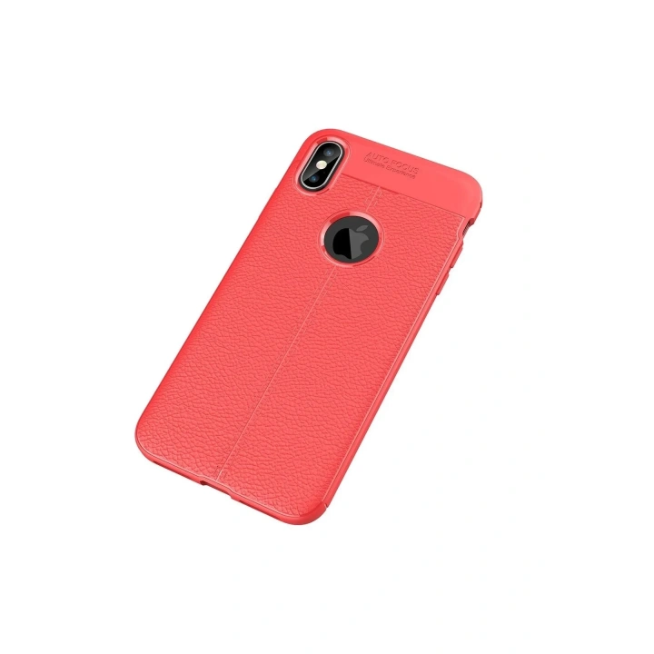 Mey İthalat®   iPhone X Kılıf Auto Focus Kapak - Kırmızı