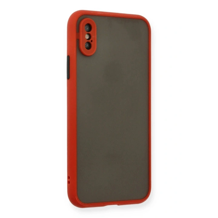 Mey İthalat®  iPhone X Kılıf Montreal Silikon Kapak - Kırmızı