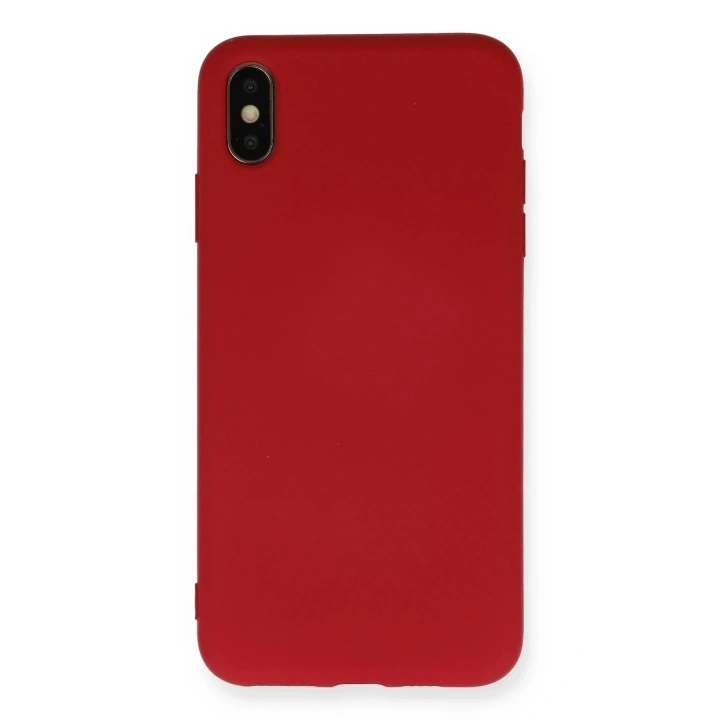 Mey İthalat®  iPhone X Kılıf Nano içi Kadife Silikon - Kırmızı