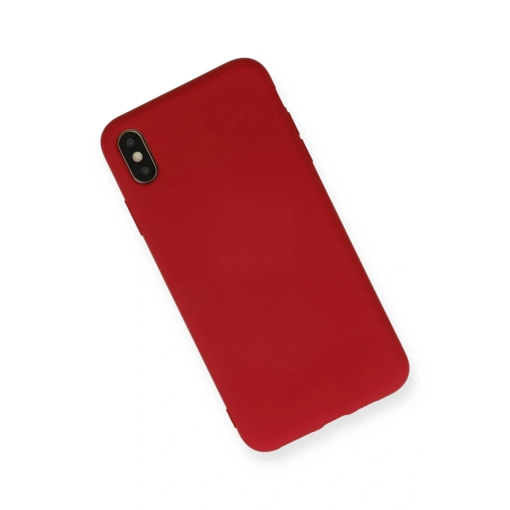 Mey İthalat®  iPhone X Kılıf Nano içi Kadife Silikon - Kırmızı
