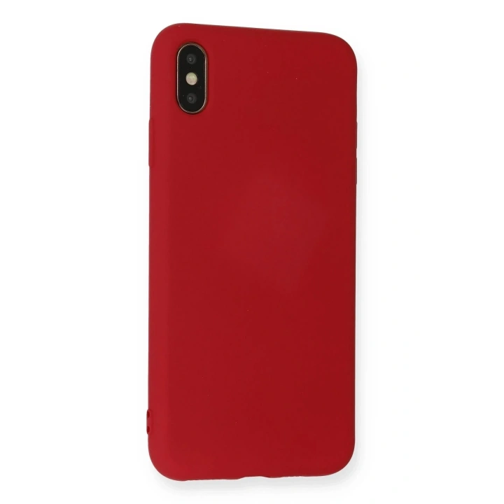 Mey İthalat®  iPhone X Kılıf Nano içi Kadife Silikon - Kırmızı
