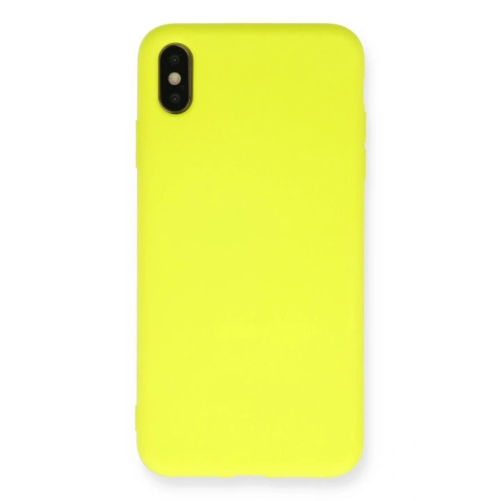 Mey İthalat®  iPhone X Kılıf Nano içi Kadife Silikon - Sarı