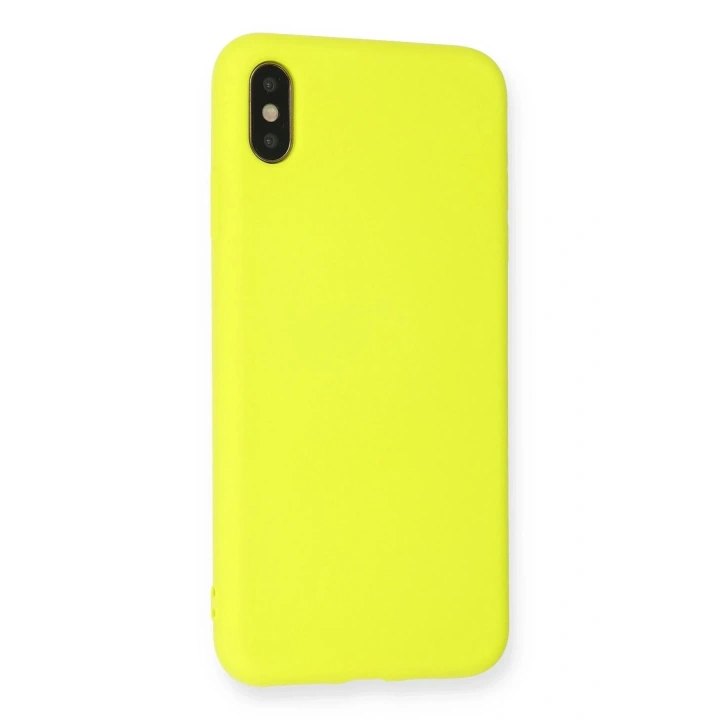 Mey İthalat®  iPhone X Kılıf Nano içi Kadife Silikon - Sarı