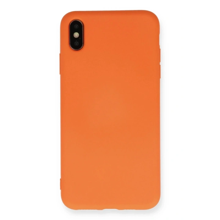 Mey İthalat®  iPhone X Kılıf Nano içi Kadife Silikon - Turuncu