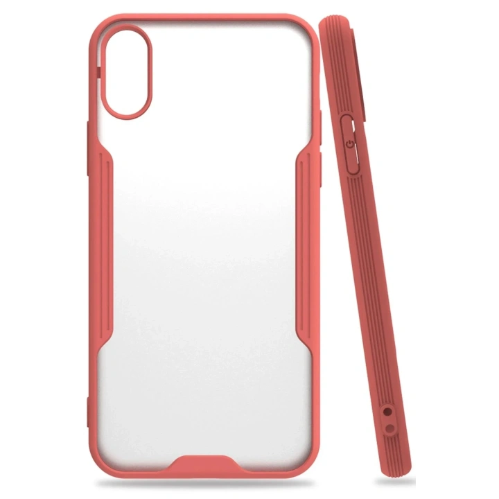 Mey İthalat®  iPhone X Kılıf Platin Silikon - Pembe