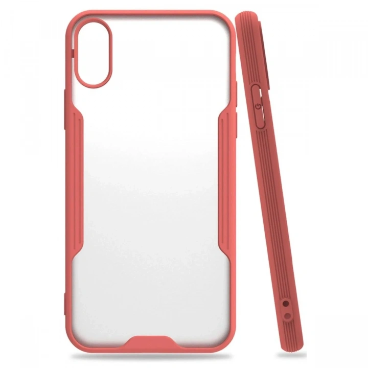 Mey İthalat®  iPhone X Kılıf Platin Silikon - Pembe