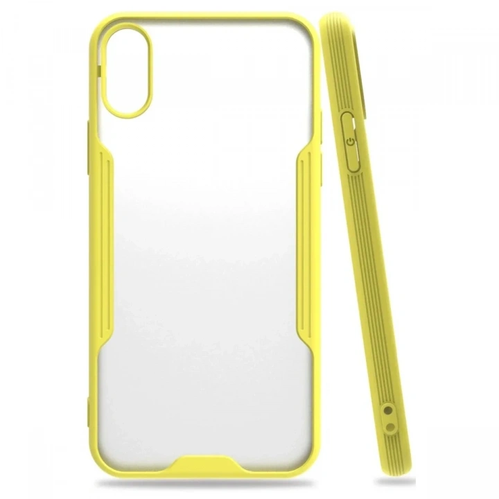Mey İthalat®  iPhone X Kılıf Platin Silikon - Sarı
