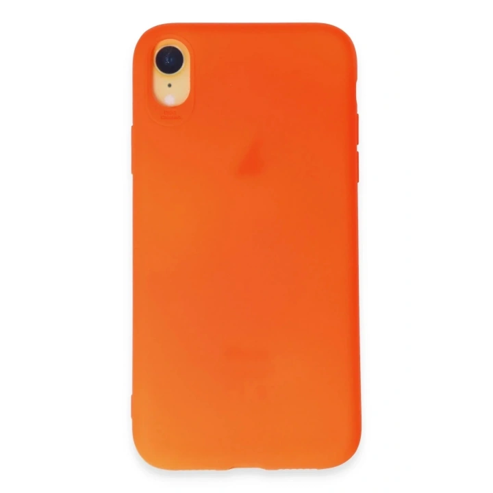 Mey İthalat®  iPhone XR Kılıf First Silikon - Parlak Turuncu