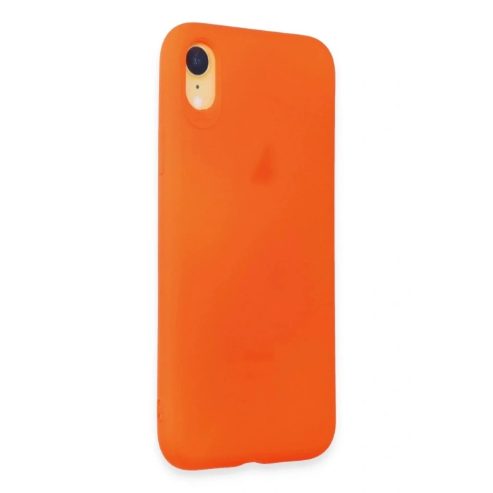 Mey İthalat®  iPhone XR Kılıf First Silikon - Parlak Turuncu