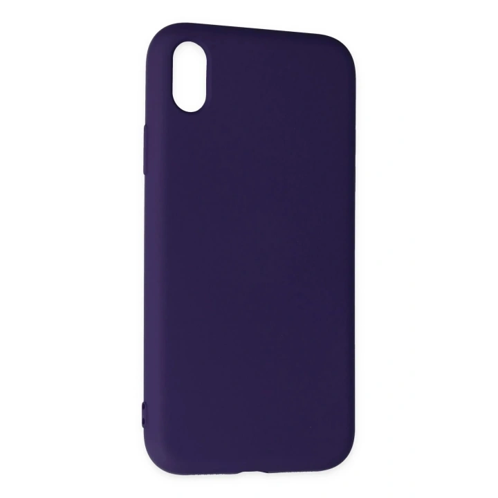 Mey İthalat®  iPhone XR Kılıf Nano içi Kadife Silikon - Mor