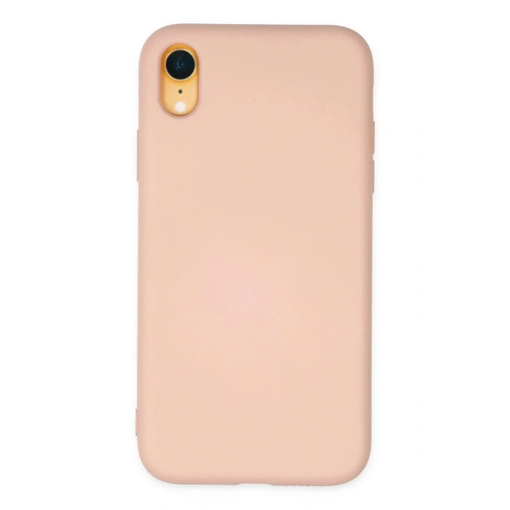 Mey İthalat®  iPhone XR Kılıf Nano içi Kadife Silikon - Pudra