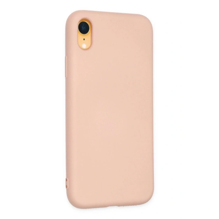 Mey İthalat®  iPhone XR Kılıf Nano içi Kadife Silikon - Pudra