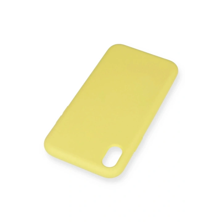 Mey İthalat®  iPhone XR Kılıf Nano içi Kadife Silikon - Sarı