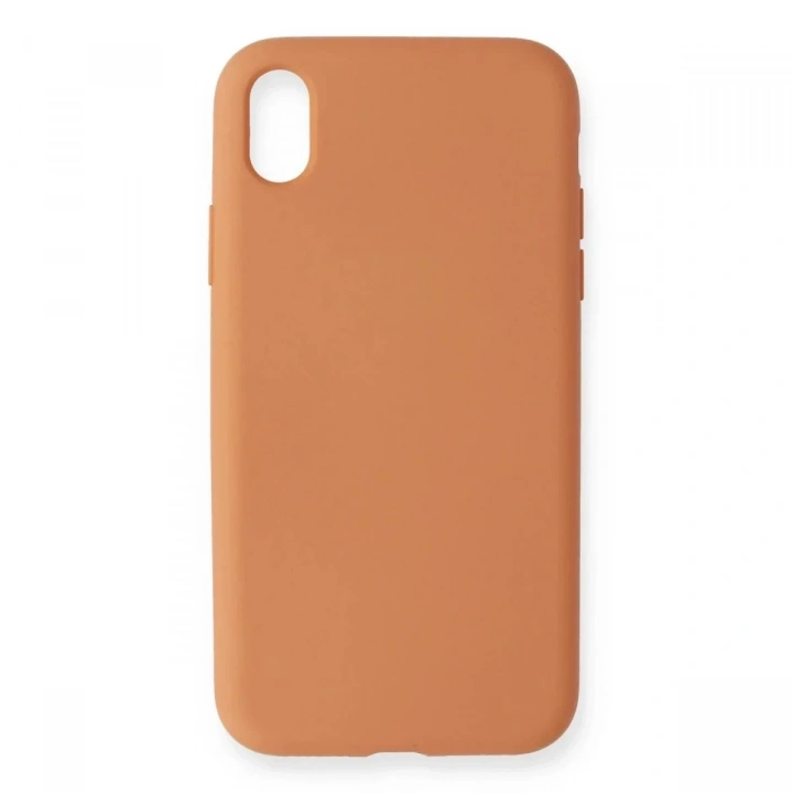 Mey İthalat®  iPhone XR Kılıf Nano içi Kadife Silikon - Turuncu