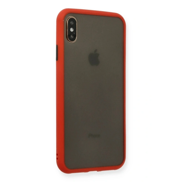 Mey İthalat®  iPhone XS Max Kılıf Montreal Silikon Kapak - Kırmızı