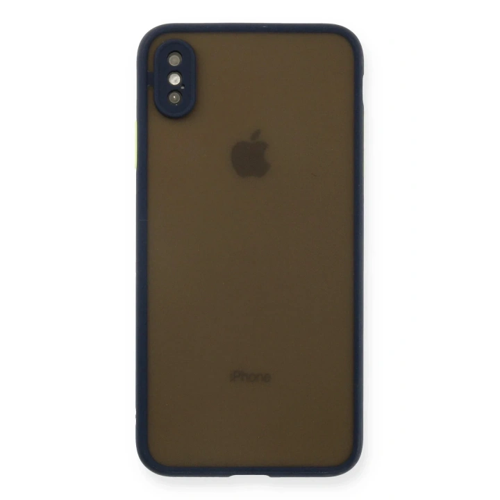 Mey İthalat®  iPhone XS Max Kılıf Montreal Silikon Kapak - Lacivert