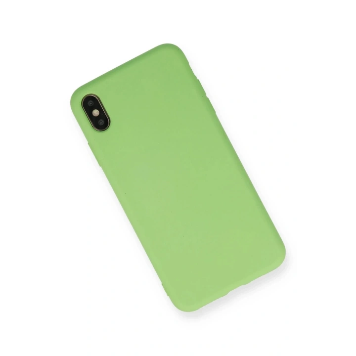 Mey İthalat®  iPhone XS Max Kılıf Nano içi Kadife Silikon - Açık Yeşil