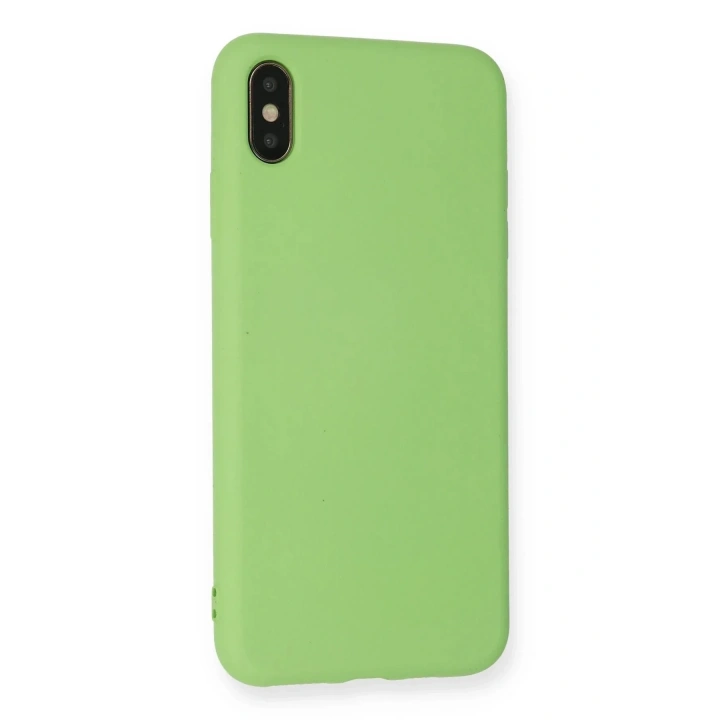 Mey İthalat®  iPhone XS Max Kılıf Nano içi Kadife Silikon - Açık Yeşil
