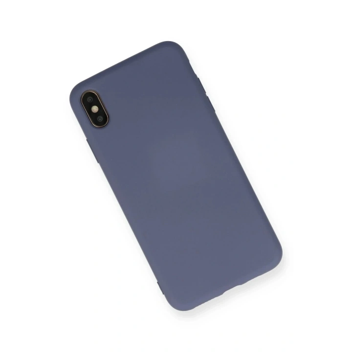 Mey İthalat®  iPhone XS Max Kılıf Nano içi Kadife Silikon - Gri