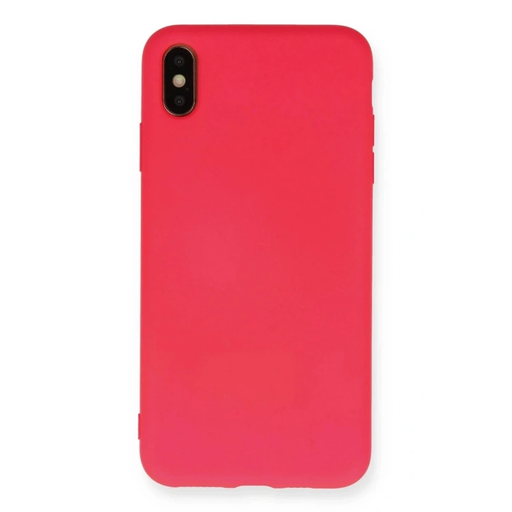 Mey İthalat®  iPhone XS Max Kılıf Nano içi Kadife Silikon - Koyu Pembe