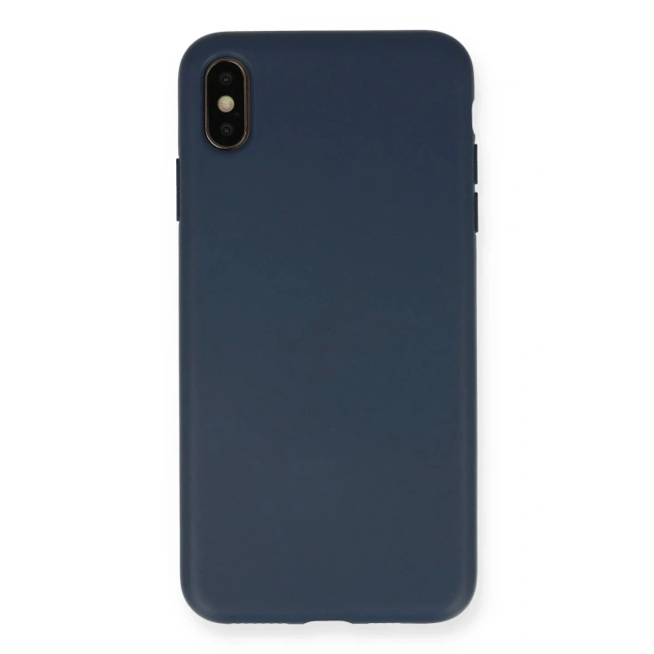 Mey İthalat®  iPhone XS Max Kılıf Nano içi Kadife Silikon - Lacivert