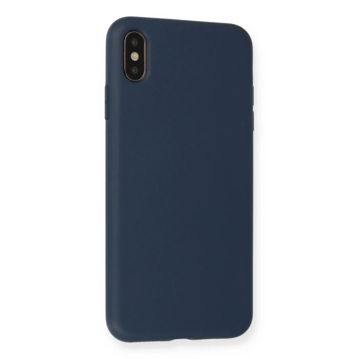 Mey İthalat®  iPhone XS Max Kılıf Nano içi Kadife Silikon - Lacivert