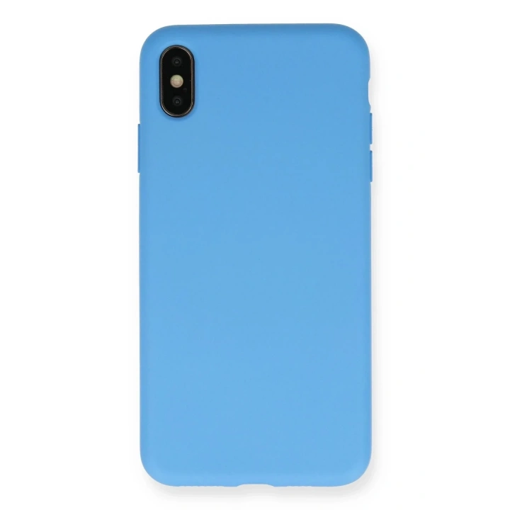Mey İthalat®  iPhone XS Max Kılıf Nano içi Kadife Silikon - Mavi