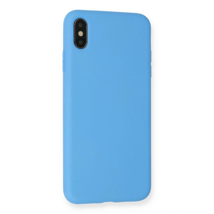 Mey İthalat®  iPhone XS Max Kılıf Nano içi Kadife Silikon - Mavi