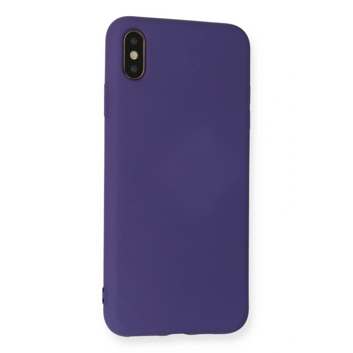 Mey İthalat®  iPhone XS Max Kılıf Nano içi Kadife Silikon - Mor