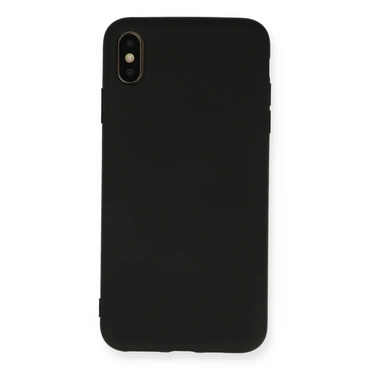Mey İthalat®  iPhone XS Max Kılıf Nano içi Kadife Silikon - Siyah