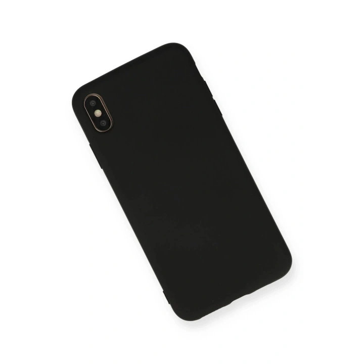 Mey İthalat®  iPhone XS Max Kılıf Nano içi Kadife Silikon - Siyah