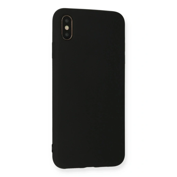 Mey İthalat®  iPhone XS Max Kılıf Nano içi Kadife Silikon - Siyah