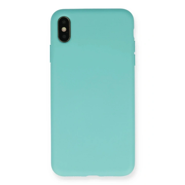 Mey İthalat®  iPhone XS Max Kılıf Nano içi Kadife Silikon - Turkuaz