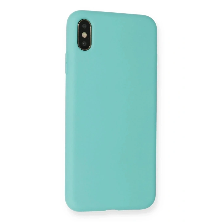 Mey İthalat®  iPhone XS Max Kılıf Nano içi Kadife Silikon - Turkuaz