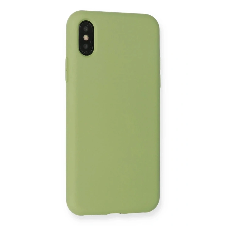 Mey İthalat®  iPhone XS Max Kılıf Nano içi Kadife Silikon - Yeşil