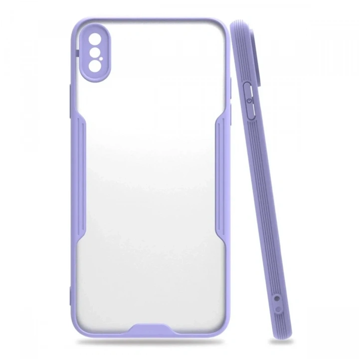 Mey İthalat®  iPhone XS Max Kılıf Platin Silikon - Lila