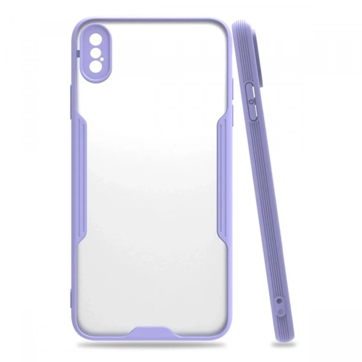 Mey İthalat®  iPhone XS Max Kılıf Platin Silikon - Lila