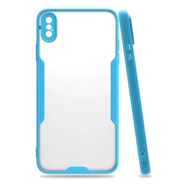 Mey İthalat®  iPhone XS Max Kılıf Platin Silikon - Mavi
