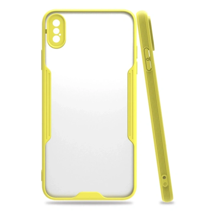 Mey İthalat®  iPhone XS Max Kılıf Platin Silikon - Sarı