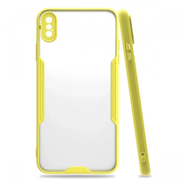 Mey İthalat®  iPhone XS Max Kılıf Platin Silikon - Sarı