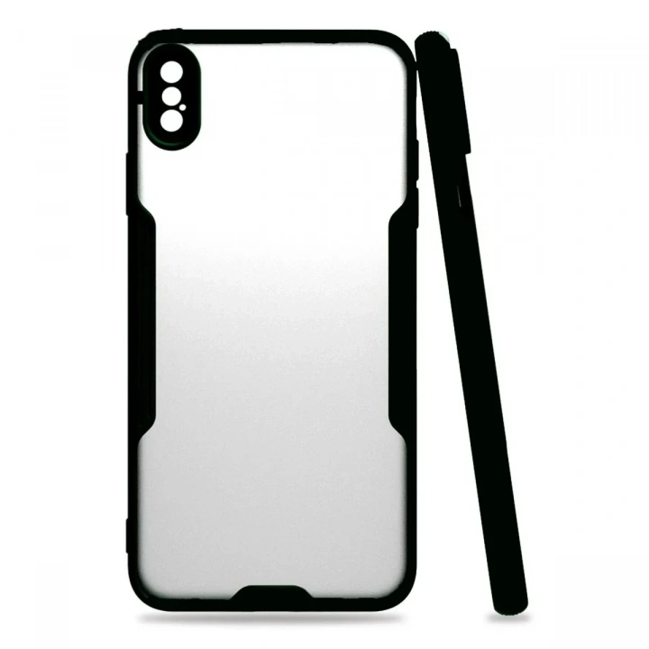 Mey İthalat®  iPhone XS Max Kılıf Platin Silikon - Siyah