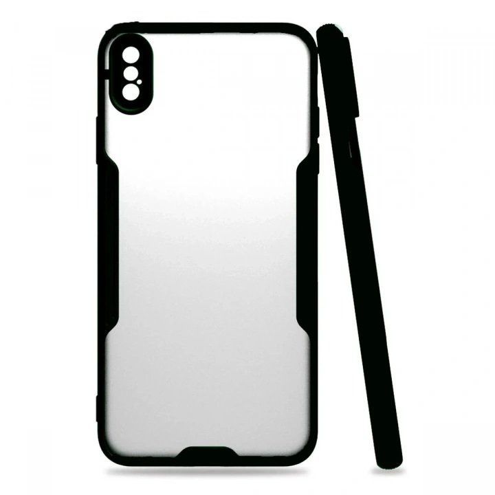 Mey İthalat®  iPhone XS Max Kılıf Platin Silikon - Siyah