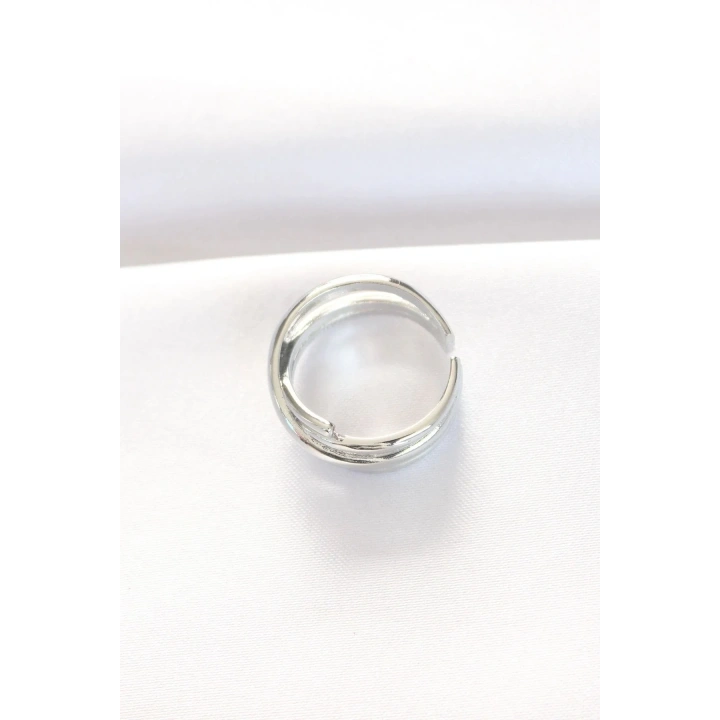 Mey İthalat® Kalın Silver Renk Ayarlanabilir Yüzük