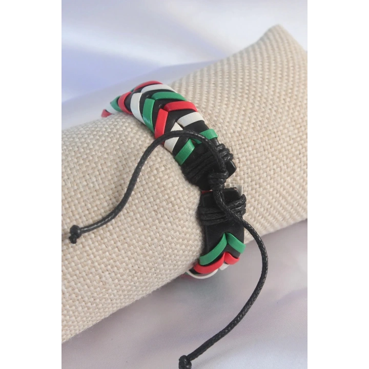 Mey İthalat® Karışık Renk İpli Deri Erkek Bileklik