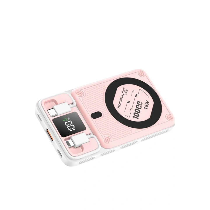 Mey İthalat®  M25W 10.000 mAh 20W PD Magsafe Powerbank - Pembe