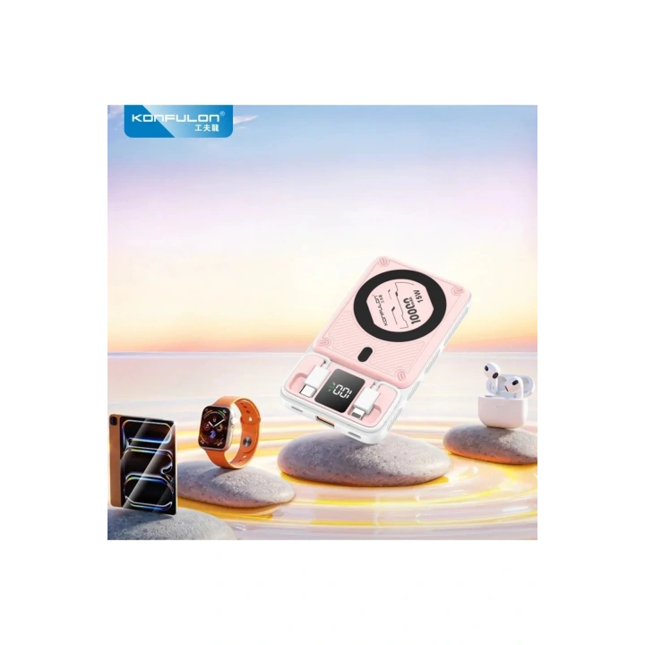 Mey İthalat®  M25W 10.000 mAh 20W PD Magsafe Powerbank - Pembe