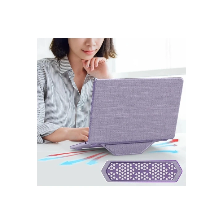 Mey İthalat®  Macbook Air 15 2023 Macbook Kumaş Kapak - Mor