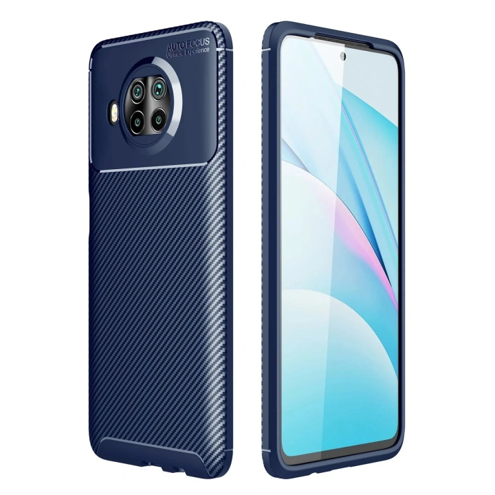 Mey İthalat®   Mi 10T Lite Kılıf Auto Focus Karbon Kapak - Lacivert